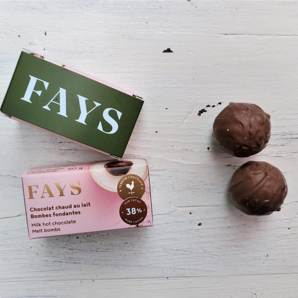 Fays - 2 Bombes fondantes chocolat au lait (3 saveurs)